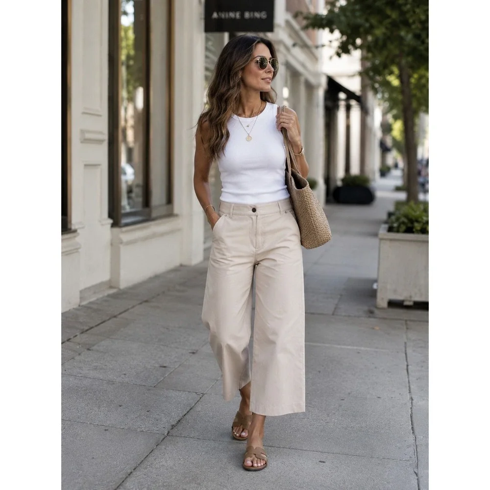 Lululemon City Sleek Athleisure Wide Leg Casual Pant Womens Sz 33 Beige